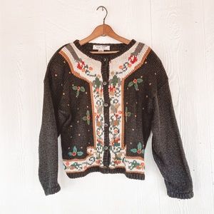 Vintage Embellished Knit Cardigan